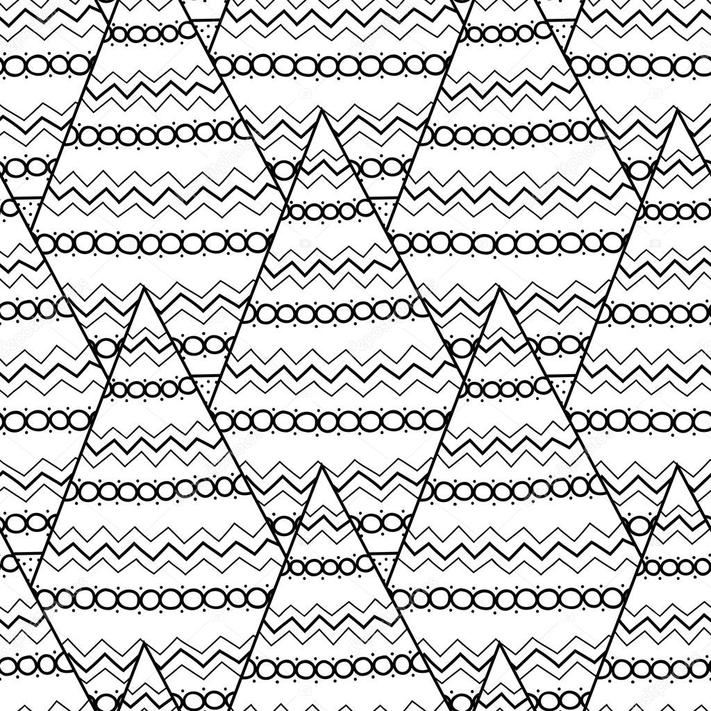 Reticolo in bianco e nero con alberi di Natale decorativi per libro da colorare Inverno priorit  bassa festiva Illustrazione di vettore — Vettoriali di