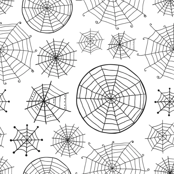 Seamless pattern with spiderweb, Halloween background — Stock Illustration Seamless pattern with spiderweb, Halloween background Stock Illustration