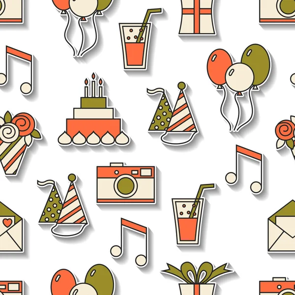 Seamless holiday pattern, happy birthday, festive background for design