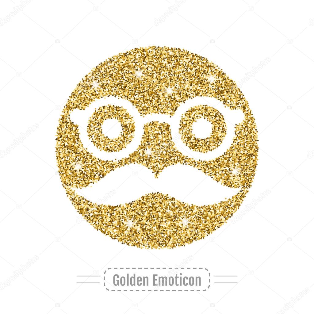 Émoticône de paillettes dorées, icône, illustration vectorielle — Image