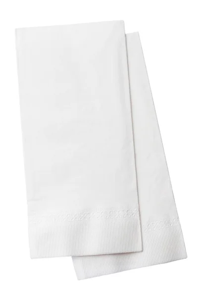 Dos servilletas de papel blanco aisladas sobre fondo blanco — Foto de Stock