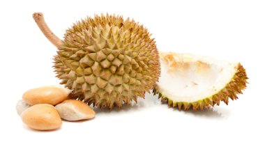 Beyaz arka plan üzerinde Durian bilinen Asya tropik meyve