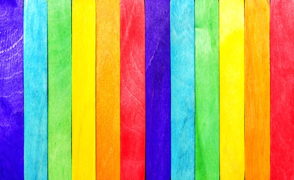 Valla de madera de arco iris abstracta —  Fotos de Stock