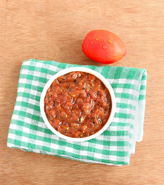 Chutney indiano di pomodoro alimentare — Foto Stock