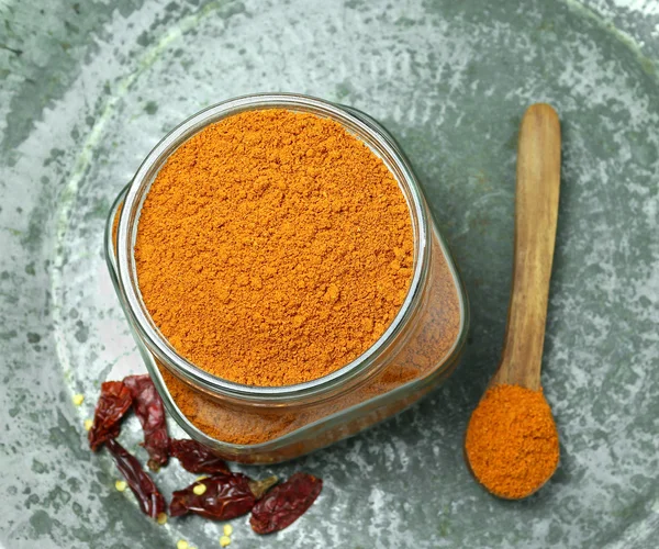 Homemade Chili Powder on Vintage Background