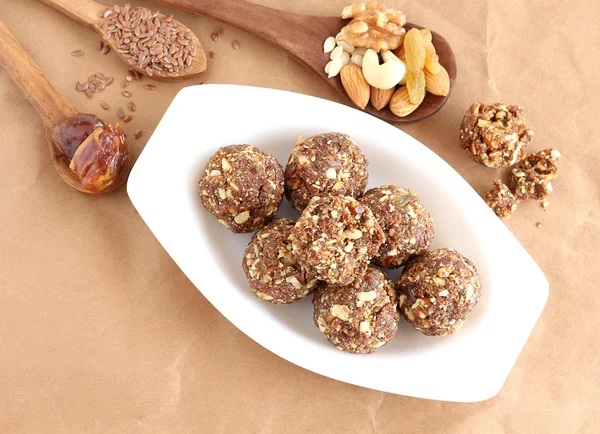 Indian Sweet Dish Dry Fruits and Nuts Laddu — Stock Photo, Image