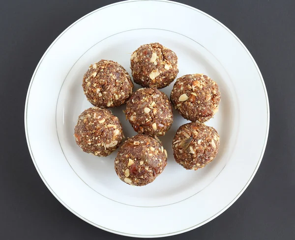 Indian Sweet Dish Dry Fruits and Nuts Laddu — Stock Photo, Image