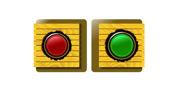 Green and red buttons for website — Stock Vector