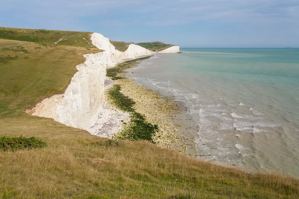 Vista de los acantilados de Seven Sisters y el mar en Brighton, Sussex Imágenes de stock libres de derechos