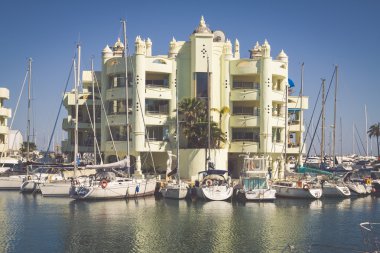 Benalmadena, İspanya - 5,2013 olabilir: Görünüm Porto Marina Benalm içinde