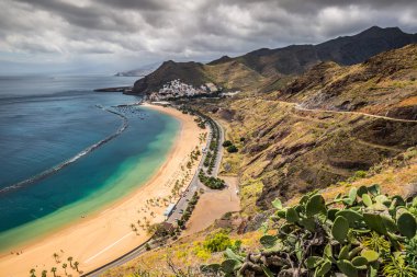 Görünüm, las teresitas beach, tenerife, İspanya