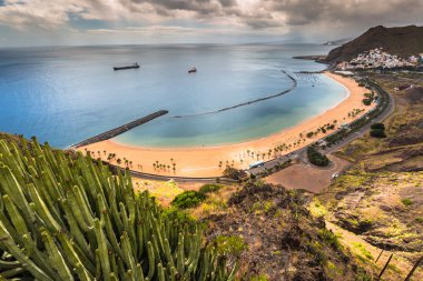 Görünüm, las teresitas beach, tenerife, İspanya