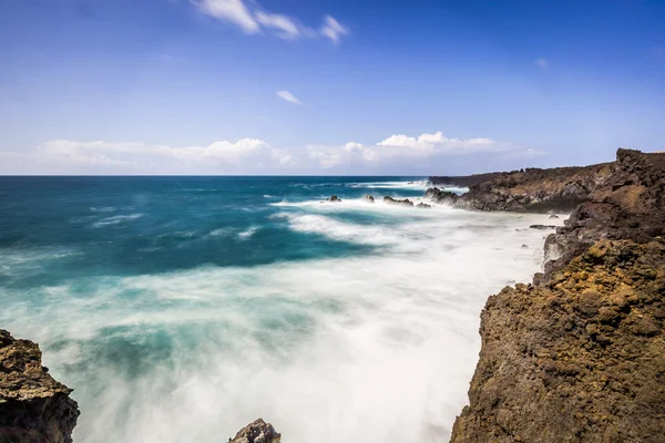 Los Hervideros 'un Rocky Sahili, Lanzarote — Stok fotoğraf