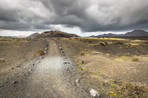 Paesaggio vulcanico al Parco Nazionale di Timanfaya, Isola di Lanzarote , — Foto Stock