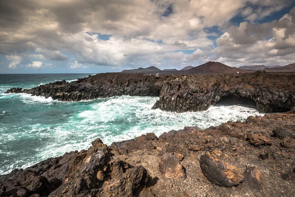 Rocky coast of Los Hervideros, Lanzarote — Stock Photo, Image