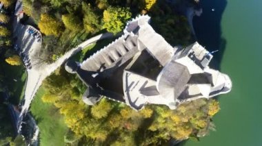 Niedzica Castle Czorsztyn Gölü Polonya Hava görüntüleri