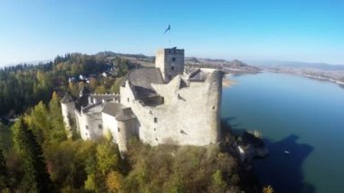 Niedzica Castle Czorsztyn Gölü Polonya Hava görüntüleri