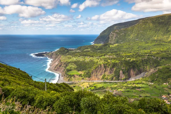 Azores coastline landscape in Faja Grande, Flores island. Portug — Stock Photo, Image