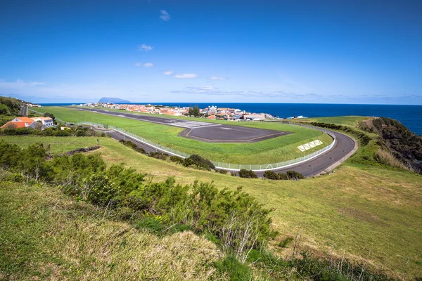 Panorama de Santa Cruz na ilha das Flores Açores Portugal — Fotografia de Stock