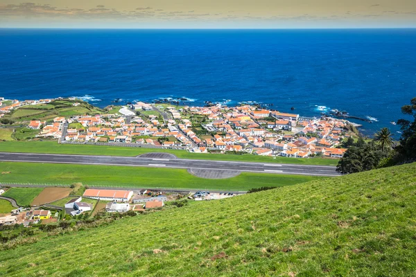 Panorama Santa Cruz na ostrově záplavy azores the al — Stock fotografie