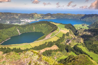 Sete Cidades Lagoa Ponta Delgada Azores Sete Cidades bir sivil olduğunu 