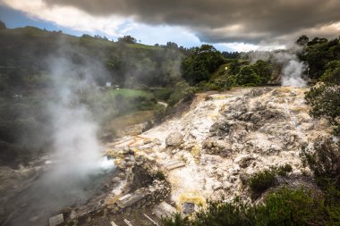 Furnas, Sao Miguel kaplıca sularında. Azores. Portekiz