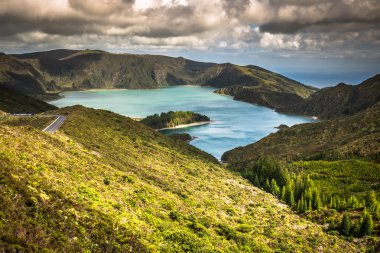 Lagoa yapmak Fogo, Sao Miguel, Azor bir volkanik göl