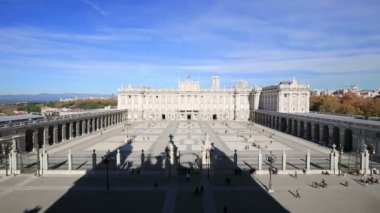 Madrid İspanya, Madrid Kraliyet Sarayı. Bir İspanyol turistik cazibe Palacio Real de Madrid ve Simgesel Yapı İnşaat.