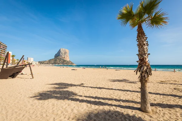 Calpe. Alicante. Arenal Bol beach Mediterranean sea in Spain. — Stock Photo, Image