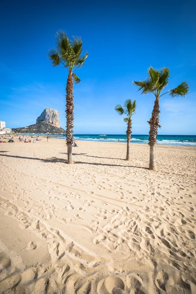Calpe. Alicante. Arenal Bol beach Mediterranean sea in Spain. — Stock Photo, Image