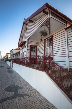 renkli evler costa nova, aveiro, Portekiz