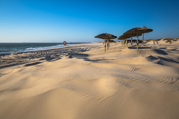 Costa Nova beach in Aveiro, Portugal