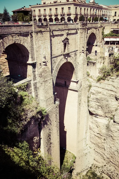 Most z Ronda, jedna z nejslavnějších bílých vesnic Malaga — Stock fotografie