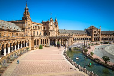 Güzel Plaza de Espana, Sevilla, İspanya
