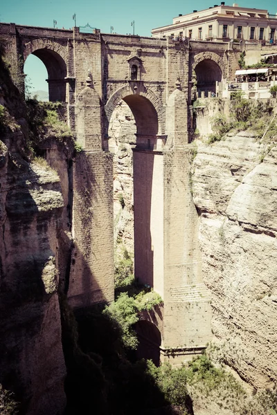 Most z Ronda, jedna z nejslavnějších bílých vesnic Malaga — Stock fotografie