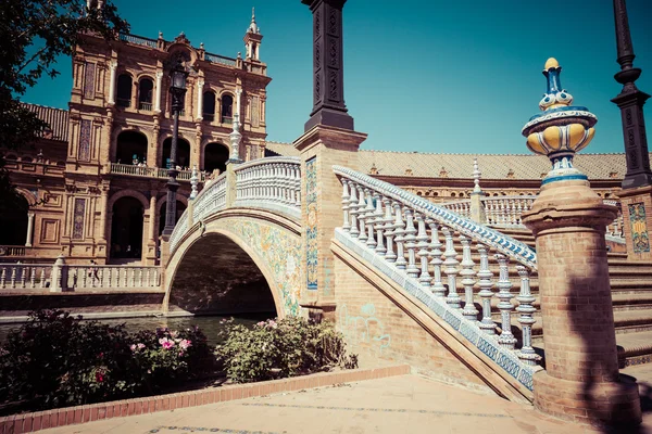 Испанская площадь (Plaza de Espana) в Севилье, Испания — стоковое фото