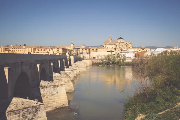 Rzymski most i Gwadalkiwir rzeki, Wielki Meczet, Kordoba, spai — Zdjęcie stockowe