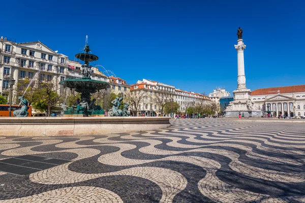 葡萄牙里斯本城市景观在 Rossio 广场. — 图库照片