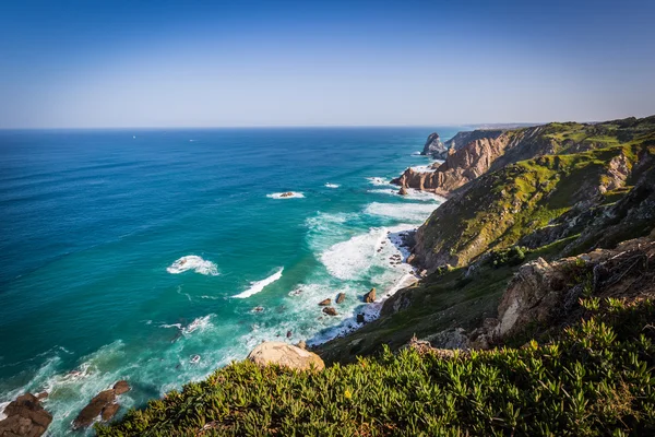 Klify Cabo da Roca, Portugalia. Najbardziej wysunięty na zachód punkt E — Zdjęcie stockowe