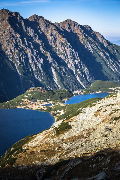 Beaitiful Mountain lake in the summer, Valley of five lakes, Pol