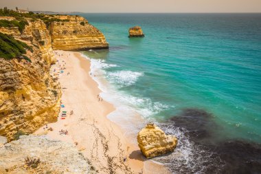 Praia da Marinha - güzel plaj Marinha Algarve, Portekiz