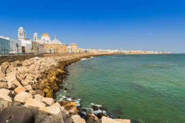 Cadiz, İspanya. Sahil katedral Campo del Sur