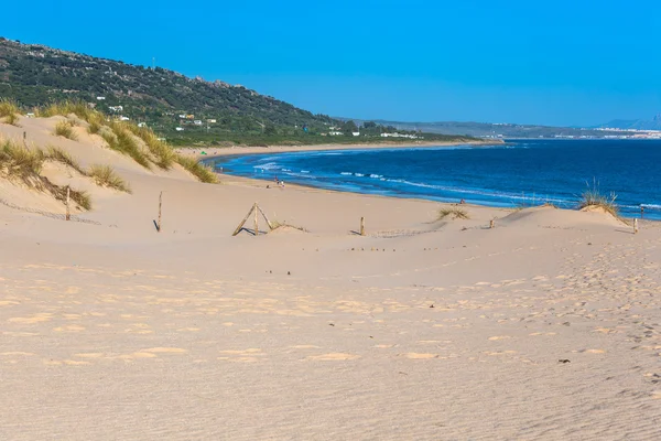 Krásný pohled na pláž a moře, Španělsko, tarifa — Stock fotografie