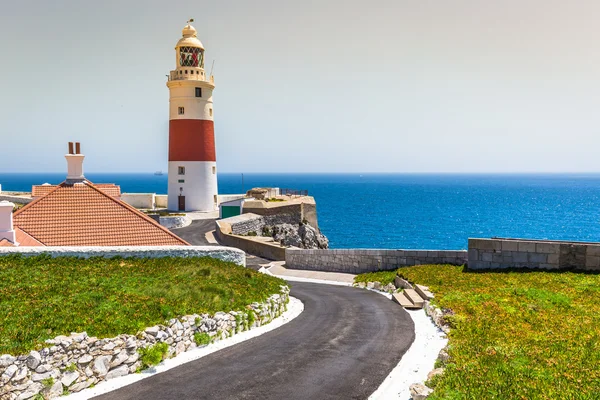 A view of the Trinity Lighthouse at Europa Point, in Gibraltar, — Stock Photo, Image