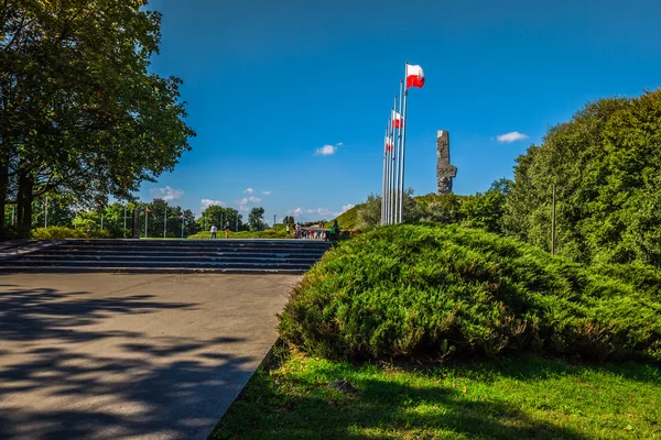 Westerplatte. Monument till minne av första slaget andra Worl — Stockfoto