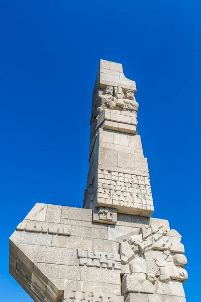 Westerplatte. Monument till minne av första slaget andra Worl — Stockfoto
