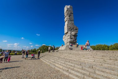 Gdansk, Polonya-Eylül 19, 2015:Westerplatte. Anıt commemora