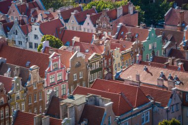 eski şehir Gdansk, katedral Kulesi, Polonya havadan görünümü