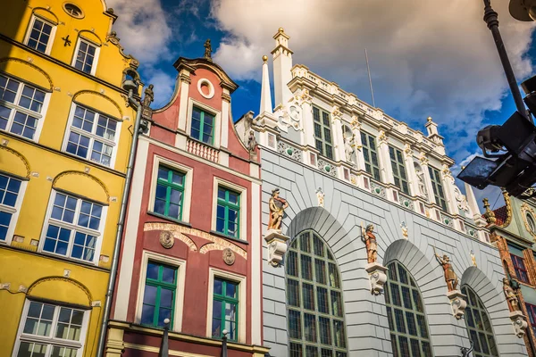 Renkli evler - başlanmasıyla eski kasaba Gdansk, Polonya — Stok fotoğraf