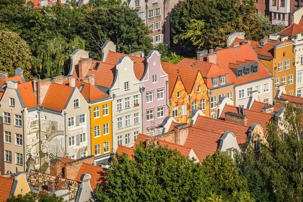 Gdansk, Poland- September 19,2015:Old Town in Gdansk, aerial vie — Stock Photo, Image